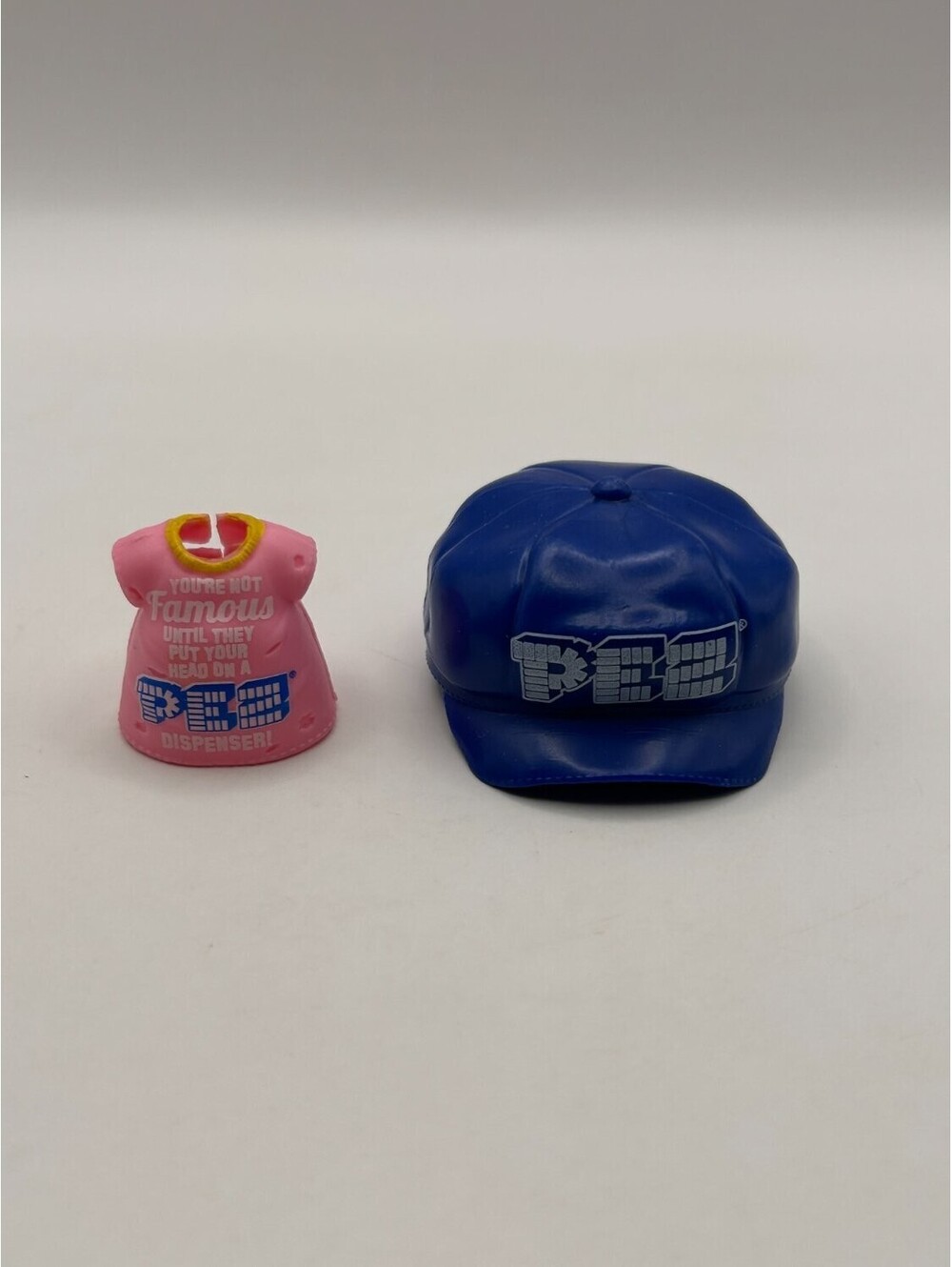 Shopkins Shoppies PEZ Pink Famous Shirt & Blue Cap Doll Clothes Accessory Lot
